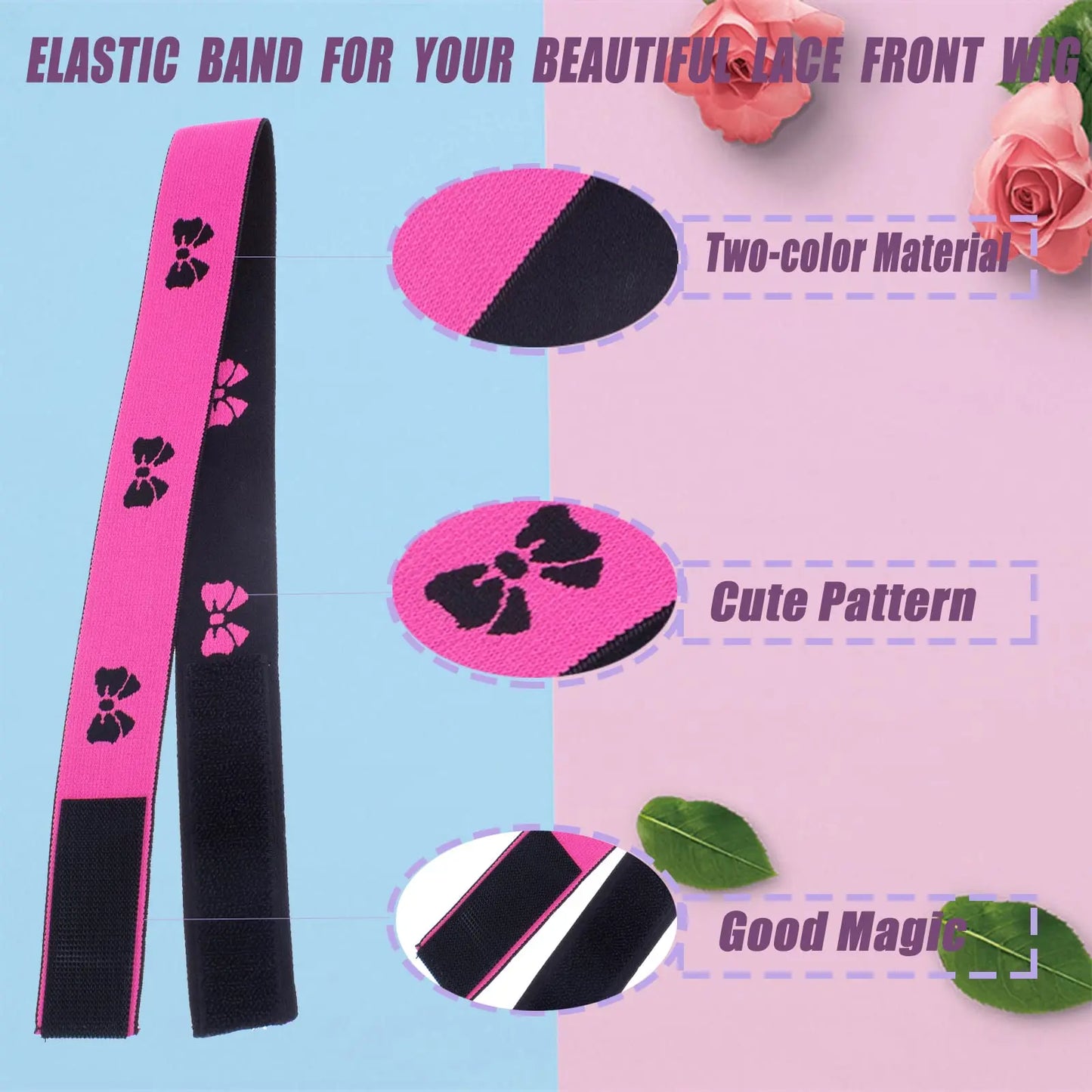 Elastic Band for Wig Edges Wrap Wig Band Lace Melting Band to Lay Edges Baby Hair Edge Adjustable Wig Melt Bands