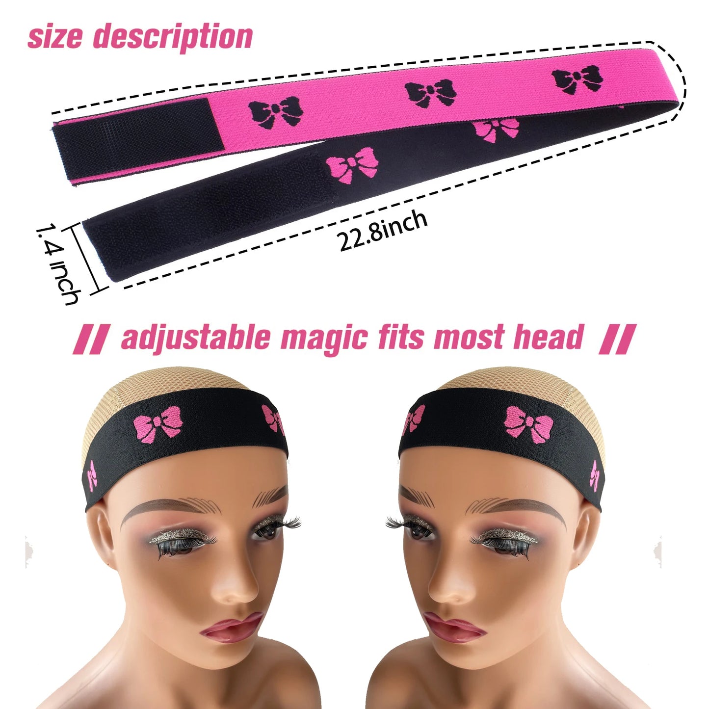 Elastic Band for Wig Edges Wrap Wig Band Lace Melting Band to Lay Edges Baby Hair Edge Adjustable Wig Melt Bands