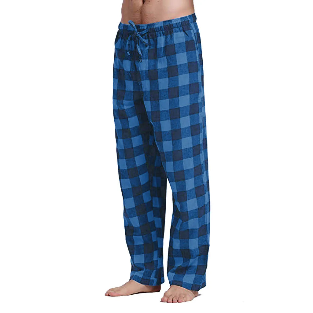 Fashion Mens Plaid Pants Casual Loose Lattice Trousers Sports Pajama Pants Oversize Sweatpants Lounge Home-Wear Male Trousers