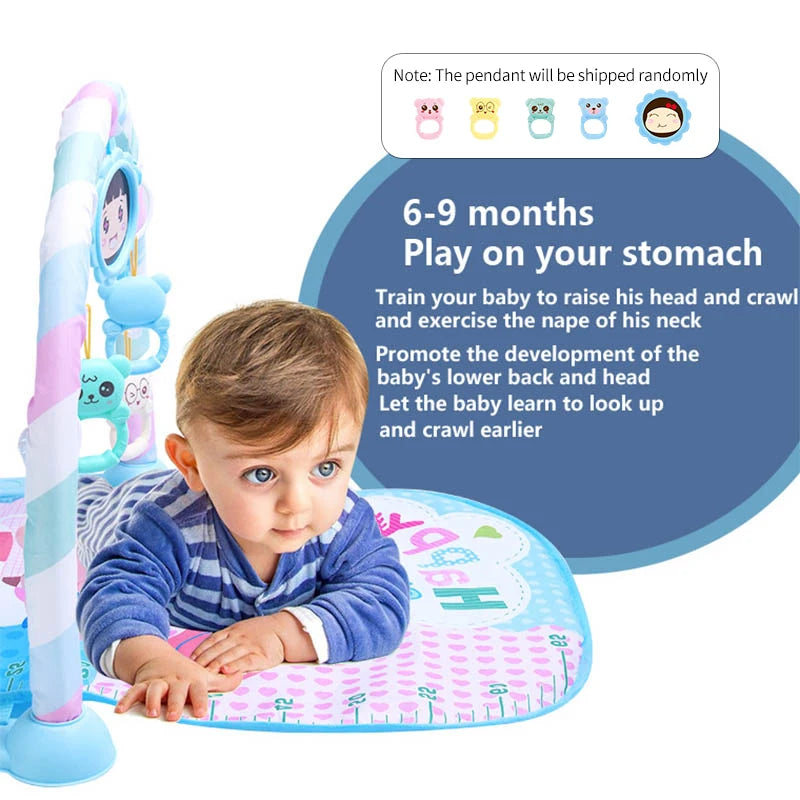 Baby toys Pedal Piano Toy Music Fitness Rack Newborn Fitness Equipment Game Mat Prone Time Activity Gymnastics Mat 0-1 Years Old