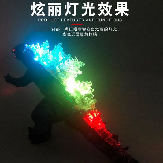 New Glowing Godzilla VS King Kong Action Anime Figuries Movable Godzilla Ghidorah Soft Glue Monster Doll Model Kid Toys Boy Gift